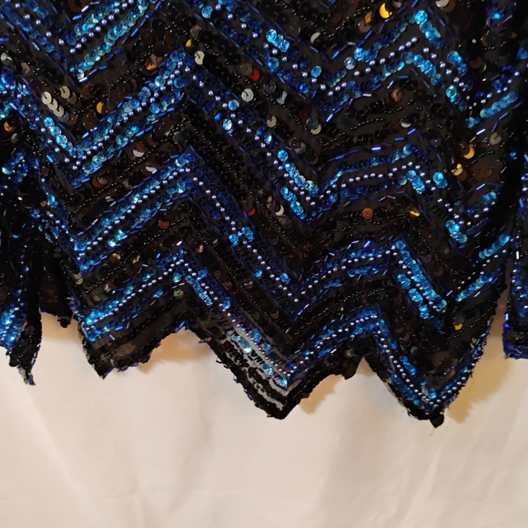 AJ Bari Silk Sequins/Beaded Vintage Tunic - Picture 4 of 7
